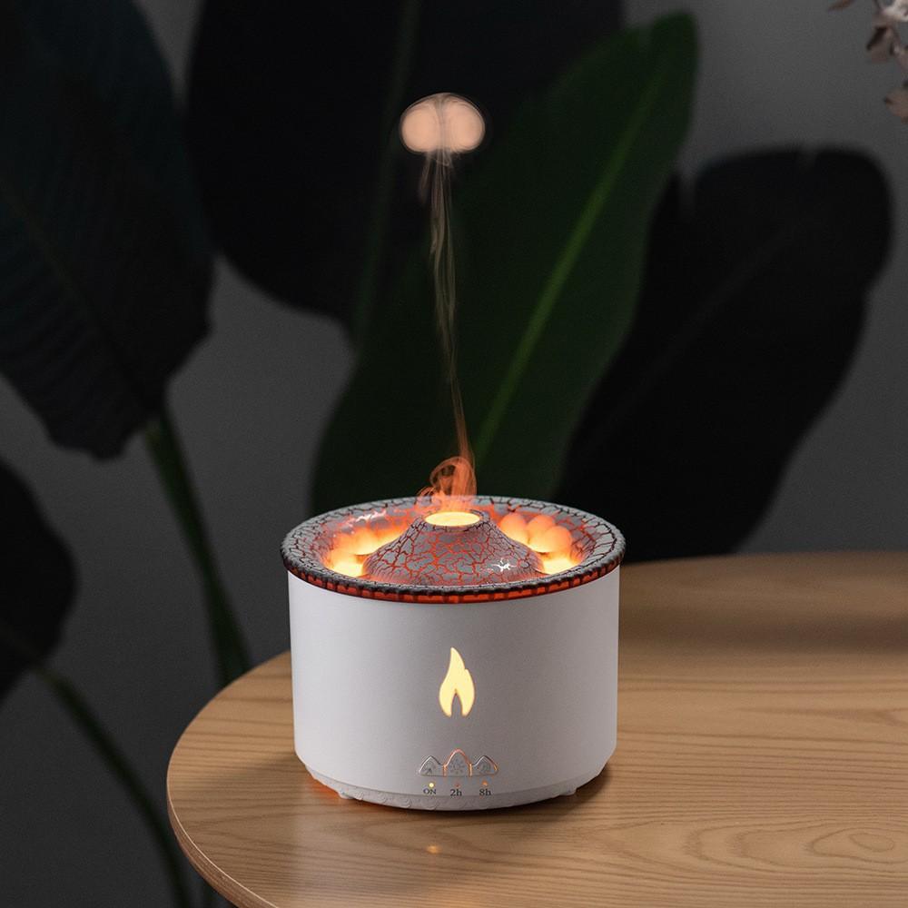 Simulation créative humidificateur de flamme méduse volcanique huile essentielle diffuseur d'arôme diffuseur veilleuse chambre télécommande