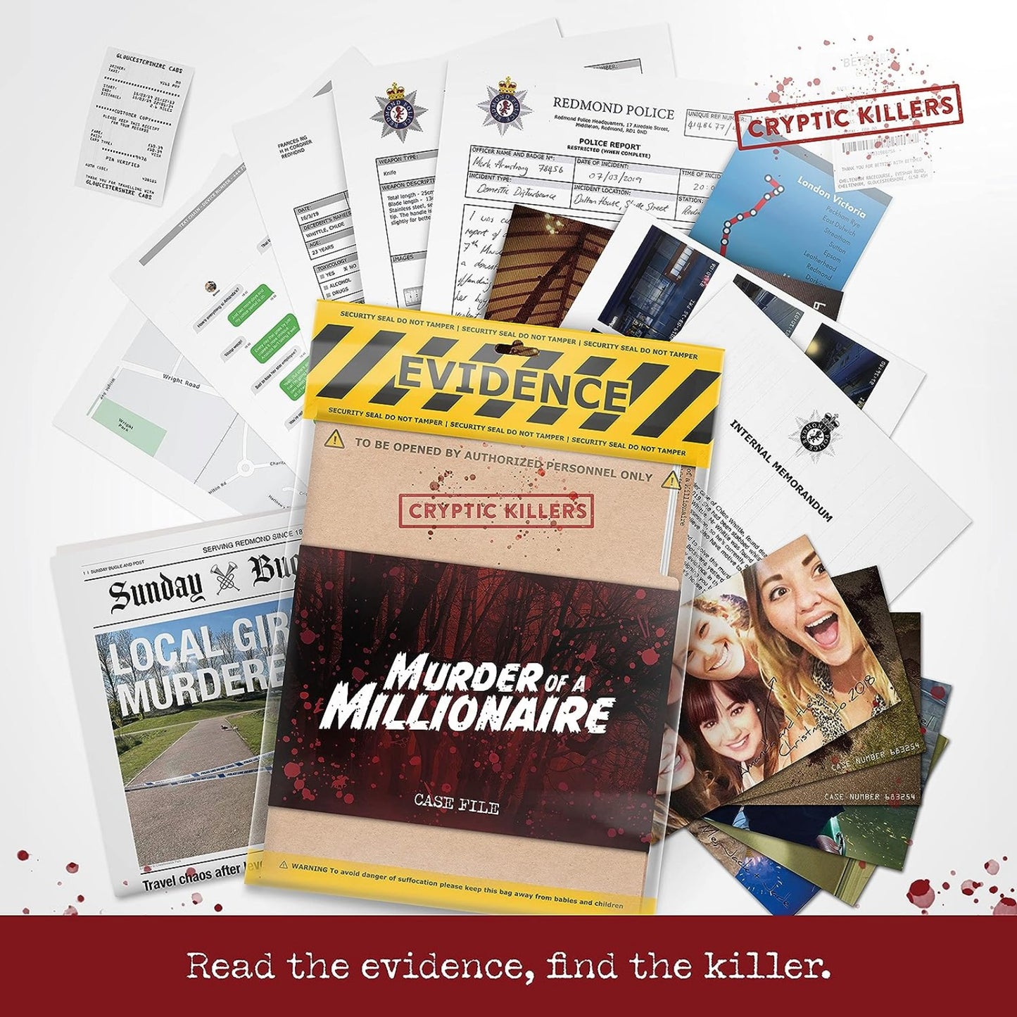 Cryptic Killers Unsolved murder mystery game - Murder of a millionaire