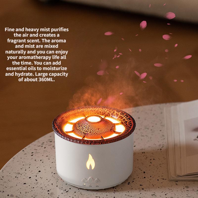 Simulation créative humidificateur de flamme méduse volcanique huile essentielle diffuseur d'arôme diffuseur veilleuse chambre télécommande